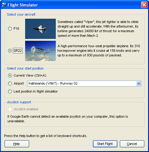 Google Earth Flight Simulator (2007)